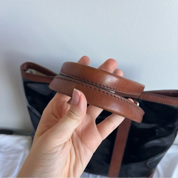 KATE SPADE Black Brown Leather Trim Laptop Work Tote Wellesley Knott - Picture 4 of 10